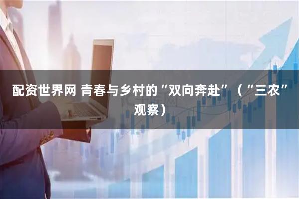 配资世界网 青春与乡村的“双向奔赴”(“三农”观察)
